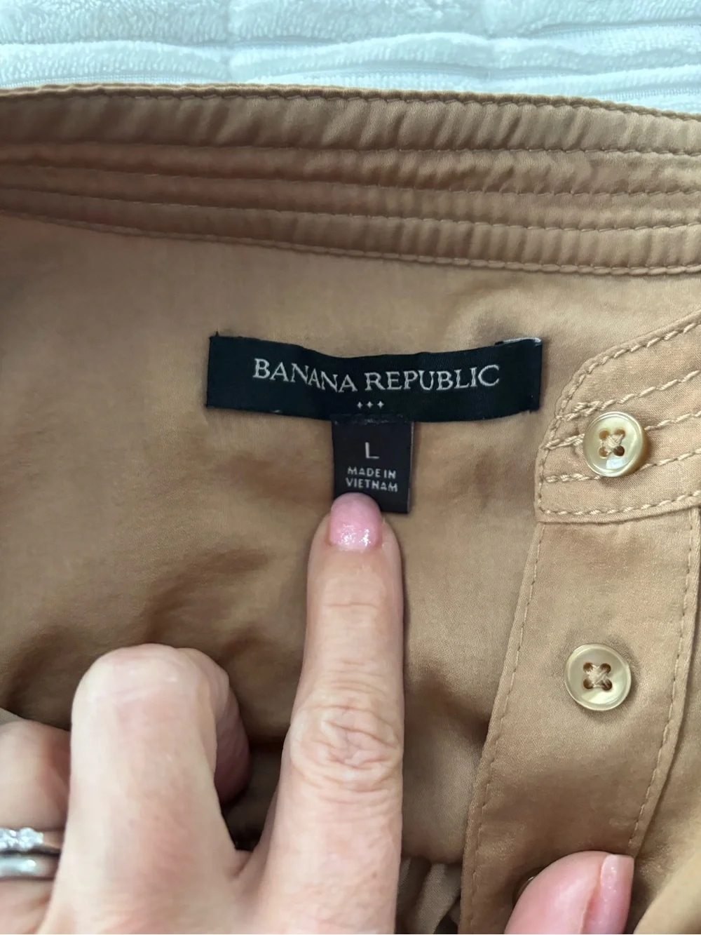 Banana Republic Bronze Tan Puff-Sleeve Blouse